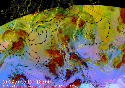 North Atlantic Synopsis with Dust Product
