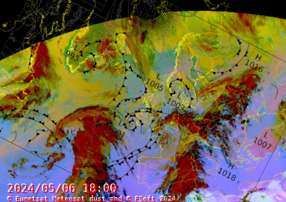 North Atlantic Synopsis with Dust Product