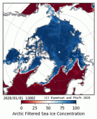 Arctic Sea Ice Concentration 2020-01-01