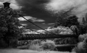 Suspension Bridge at 830nm is Black and White